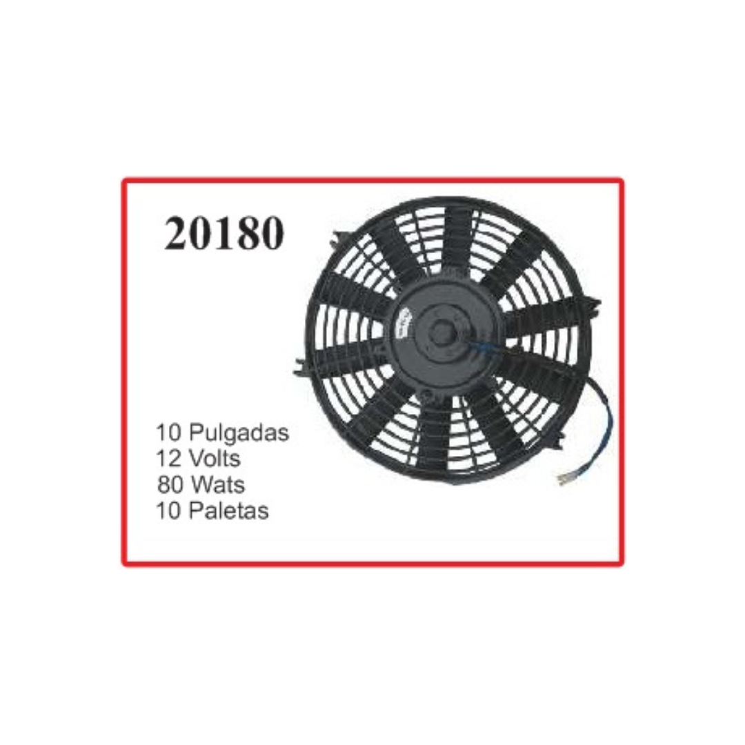 ELECTROVENTILADOR 10P 12V 80W 10 PALETAS CHATO