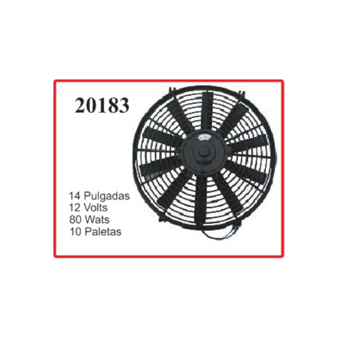 ELECTROVENTILADOR 14P 12V 80W CHATO