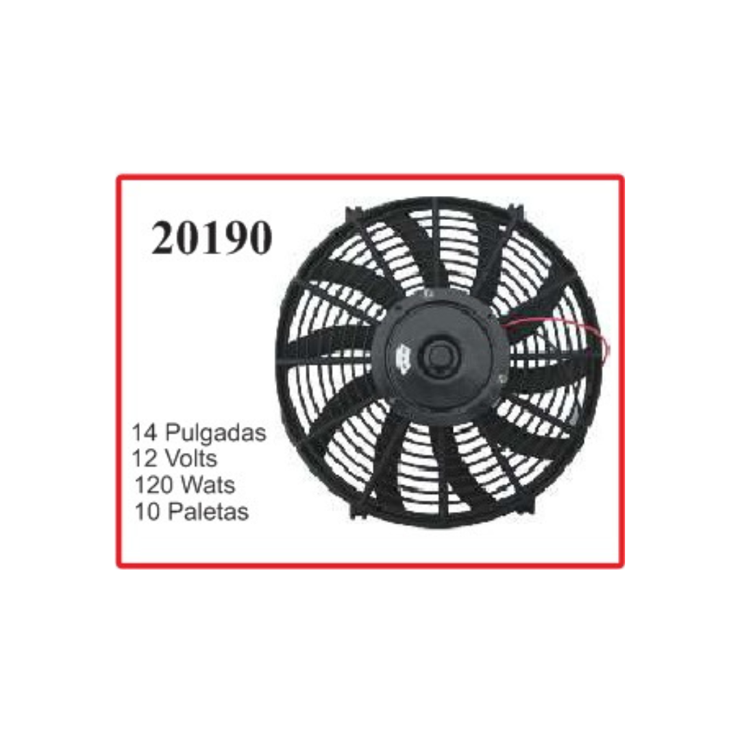 ELECTROVENTILADOR 14P 12V 120W CHATO CURVO