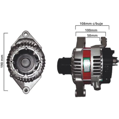ALTERNADOR CHEVROLET S10, MVM 2000 HASTA 2012 - POLEA C/EMBRAGUE VALEO