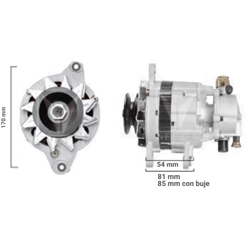 ALTERNADOR HITACHI 12V 70A UNIVERSAL IZUSU TOYOTA NISSAN C/DEPRESOR